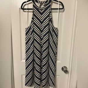 Papermoon Chevron Navy and White Mini Dress